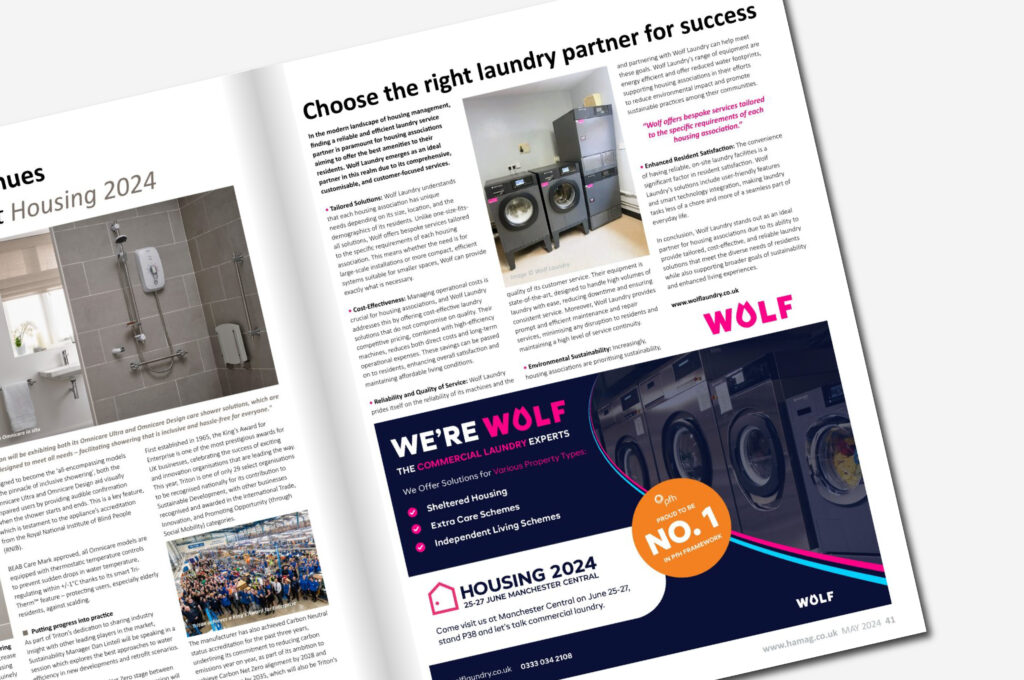 Wolf Laundry featured in May HA Magazine